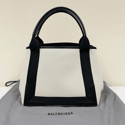 新作★Balenciaga★NAVY ロゴ SMALL CABAS トートバッグ (S)
